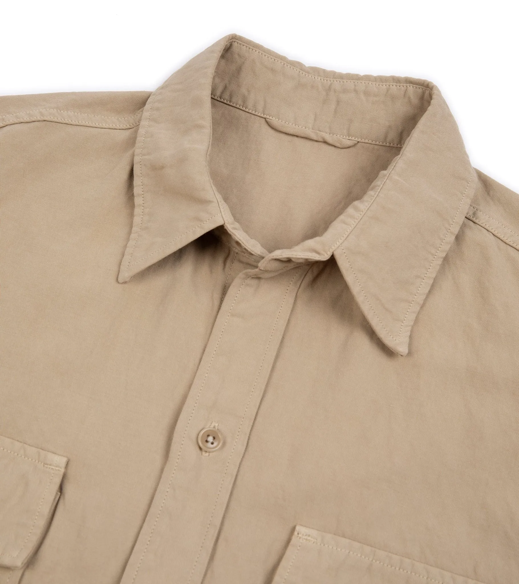 Kaptain Sunshine Cotton Linen Canvas Safari Jacket: Khaki