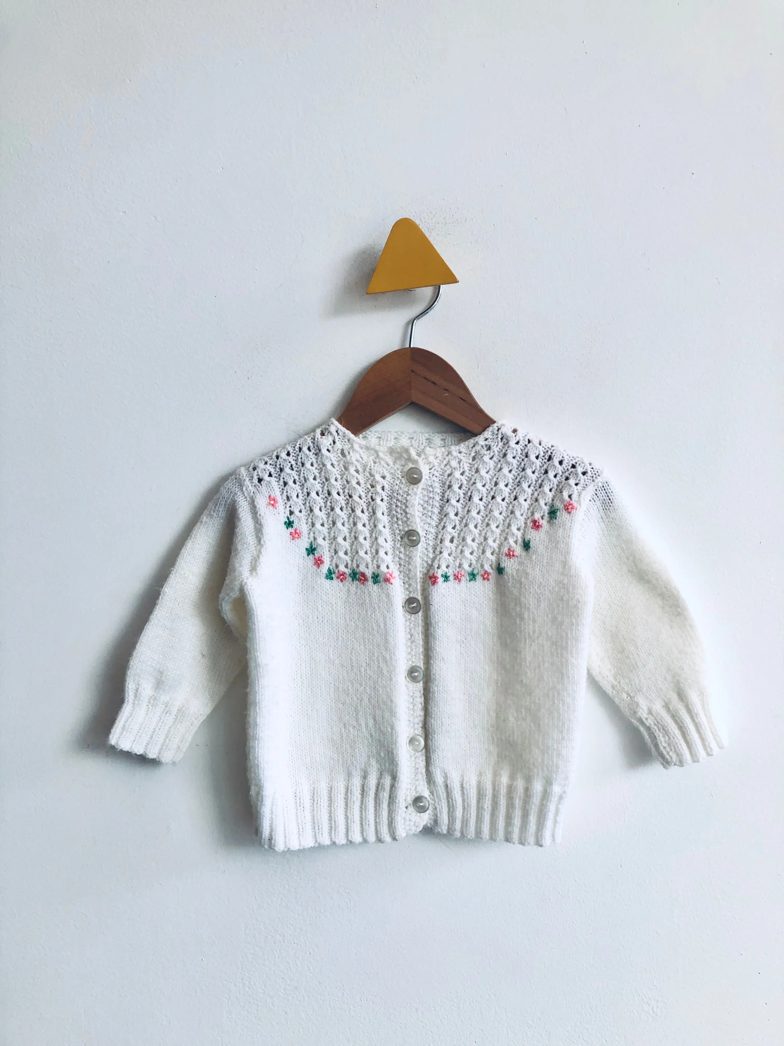 Knit Flower Cardigan // 18M