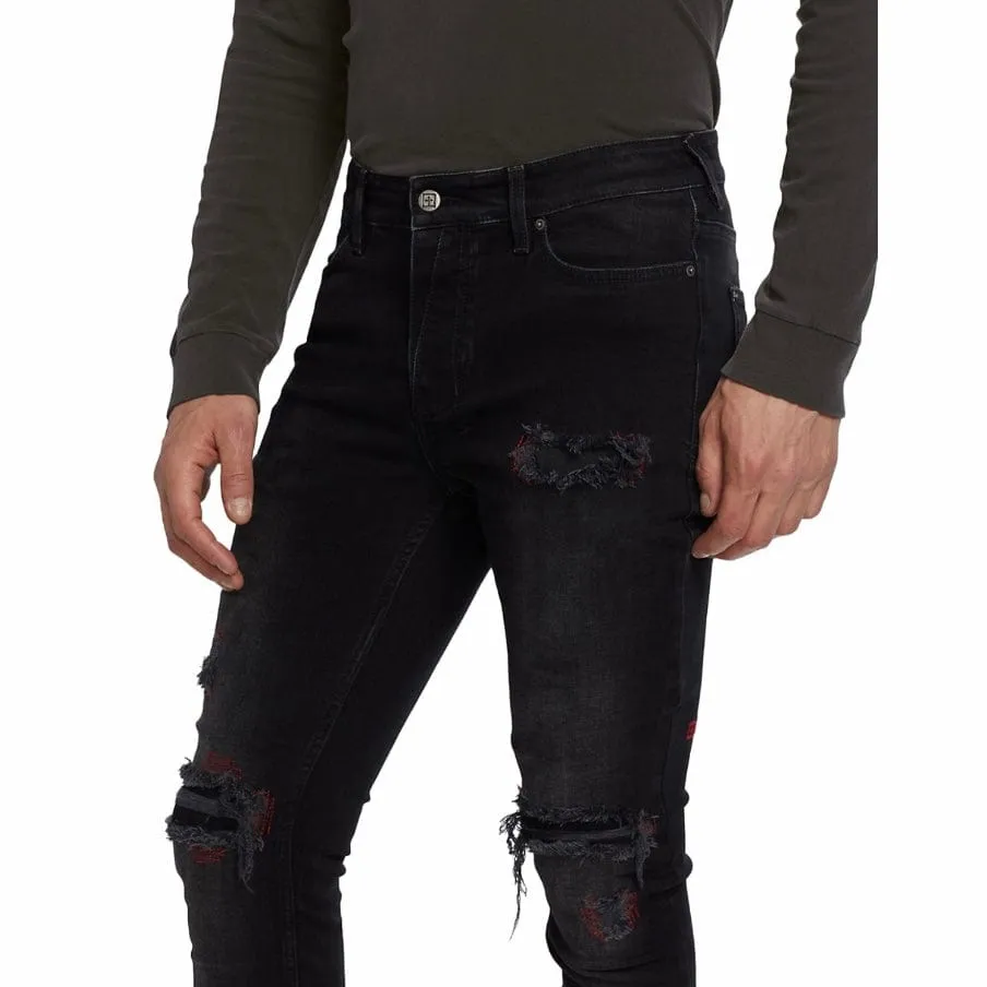 Ksubi Van Winkle Red Bottle Trashed Jean (Black) MPF23DJ001