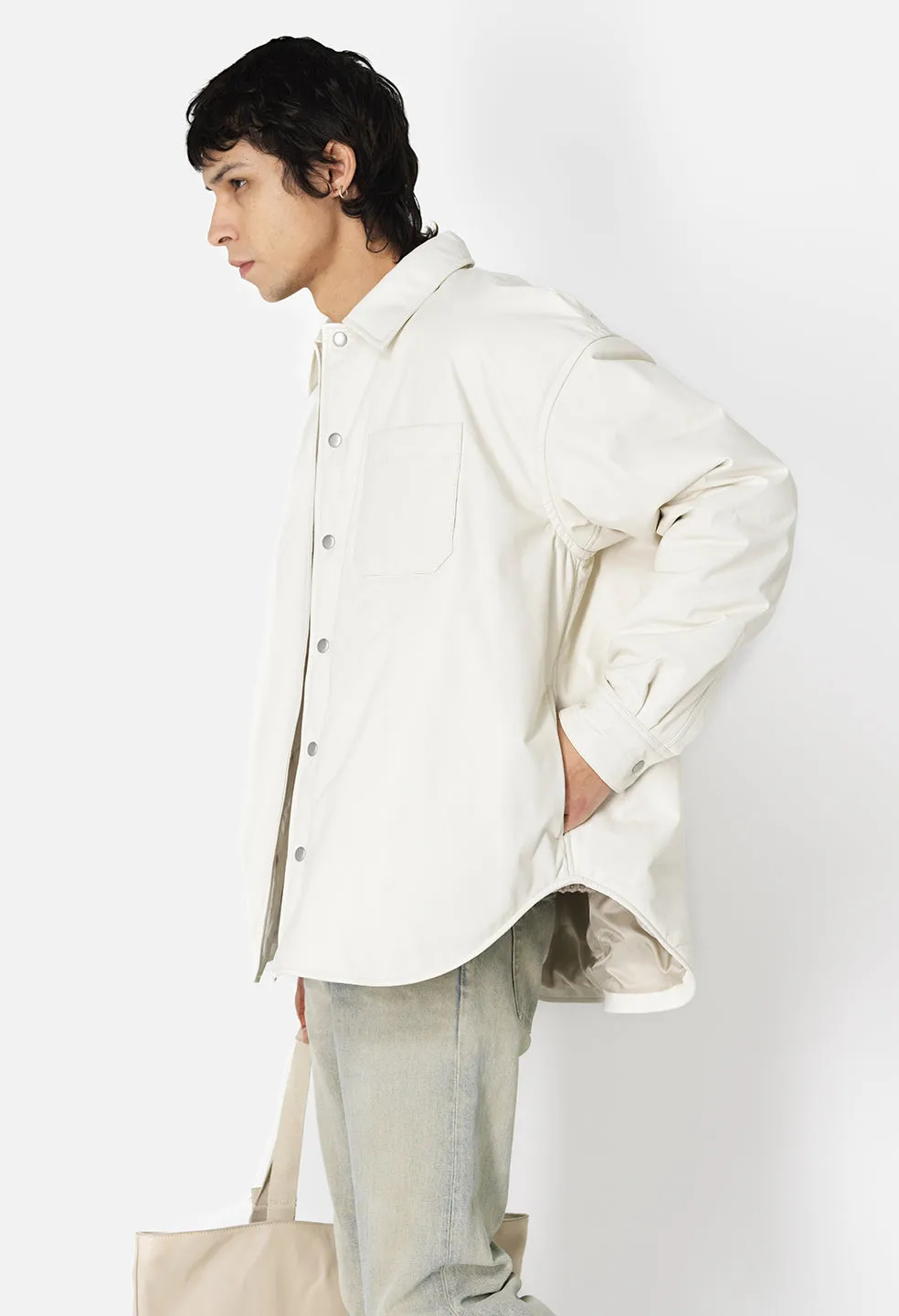 Leather Scout Overshirt / Ivory