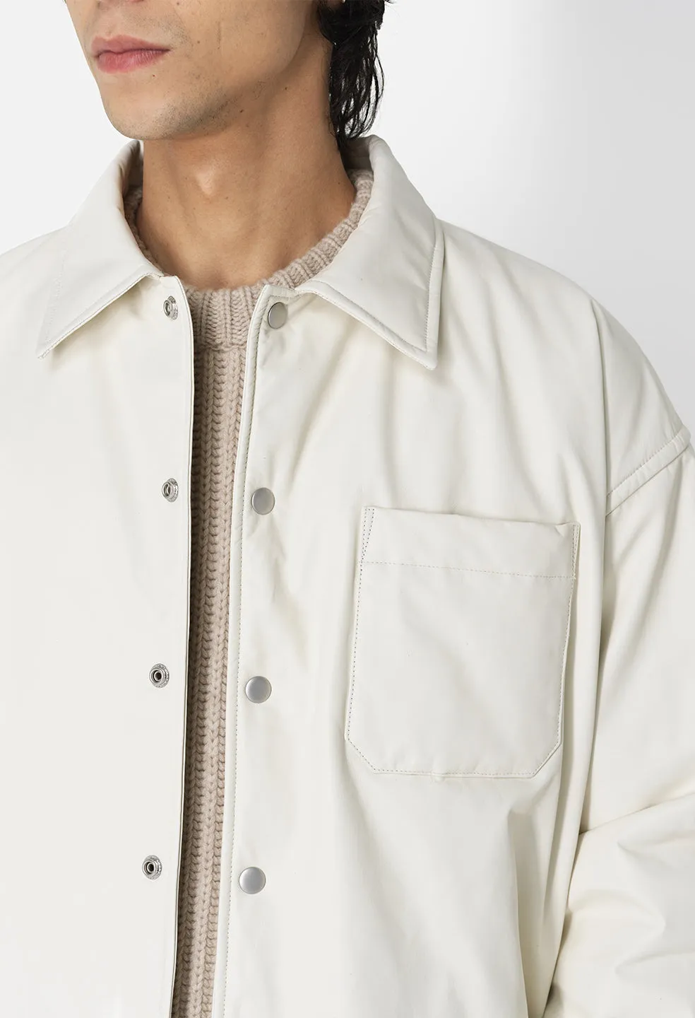 Leather Scout Overshirt / Ivory