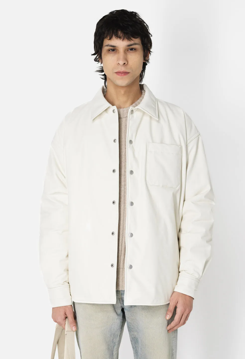 Leather Scout Overshirt / Ivory