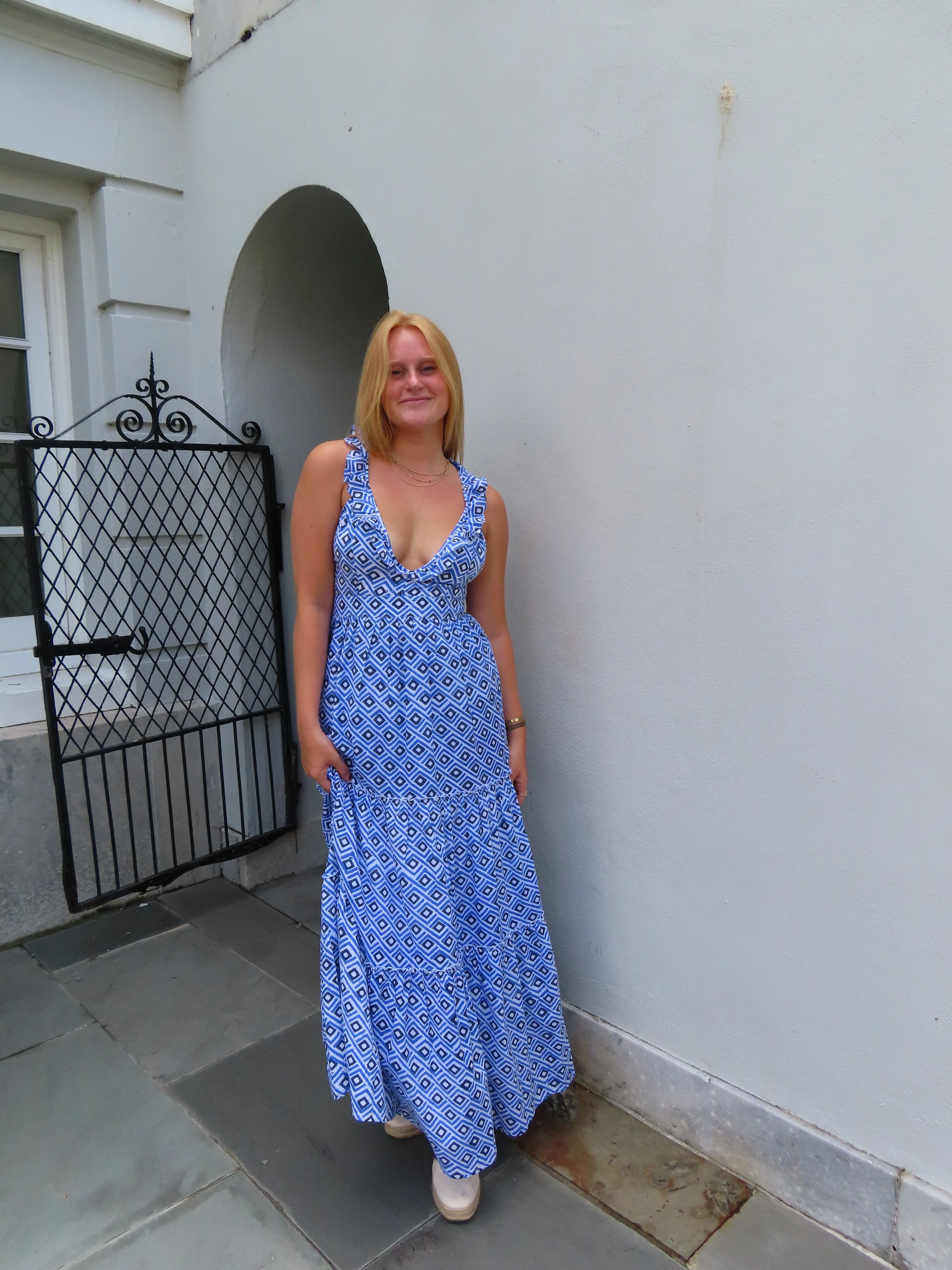 Lindsay Maxi Dress Blue Diamond