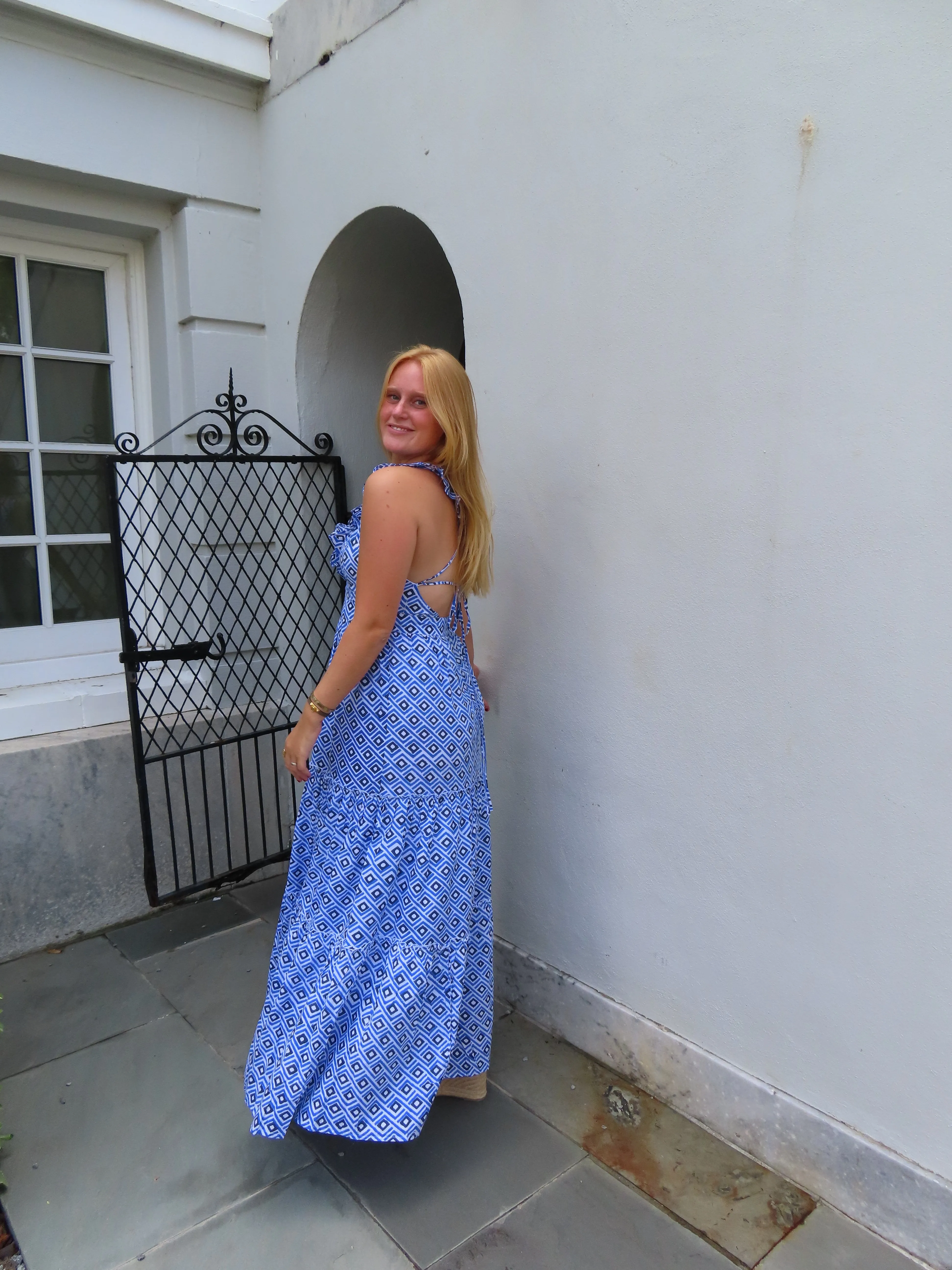 Lindsay Maxi Dress Blue Diamond