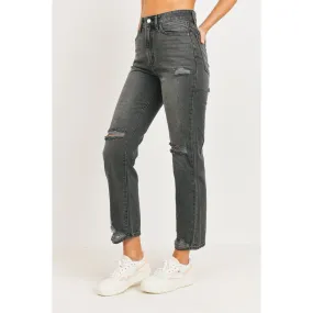 Loose Straight Jean with Distressing - Size 26 - FINAL SALE