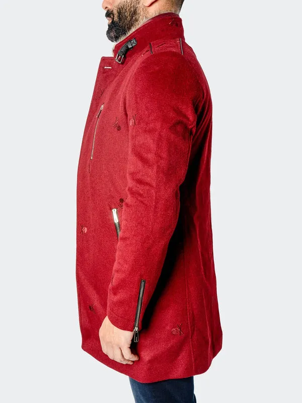 Maceoo Jacket | Peacoat CaptainSkull Red