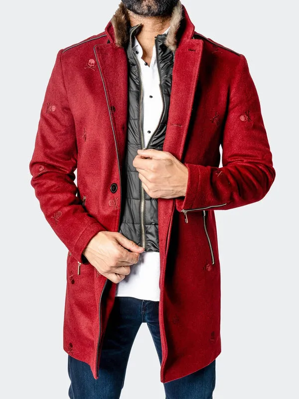 Maceoo Jacket | Peacoat CaptainSkull Red