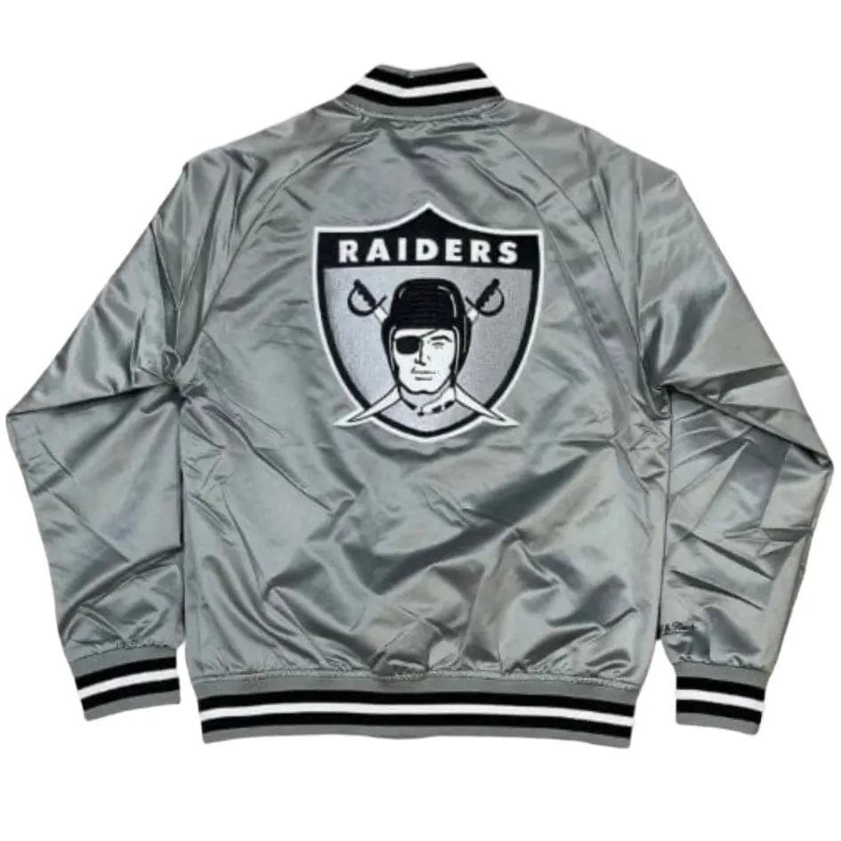 Mitchell & Ness NFL Oakland Raiders Double Clutch Jacket (Silver)