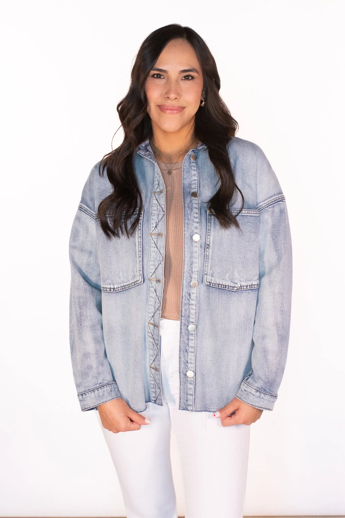 Modern Edge Light Wash Denim Jacket