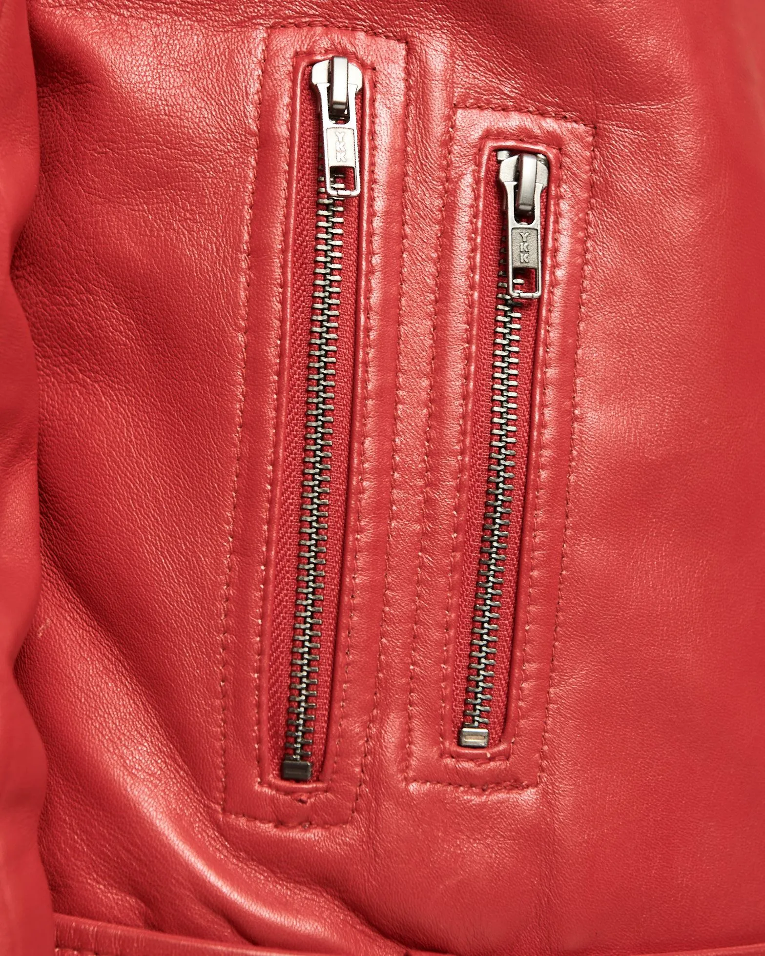 MODERN VICE DOUBLE ZIP MOTO JACKET in CANDY RED