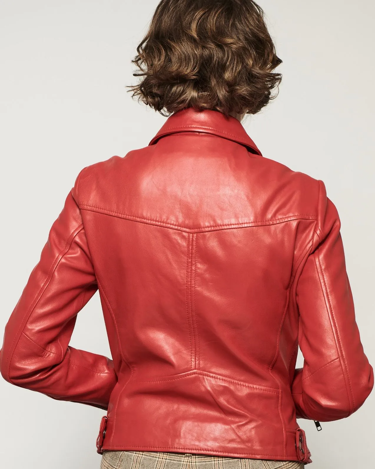 MODERN VICE DOUBLE ZIP MOTO JACKET in CANDY RED