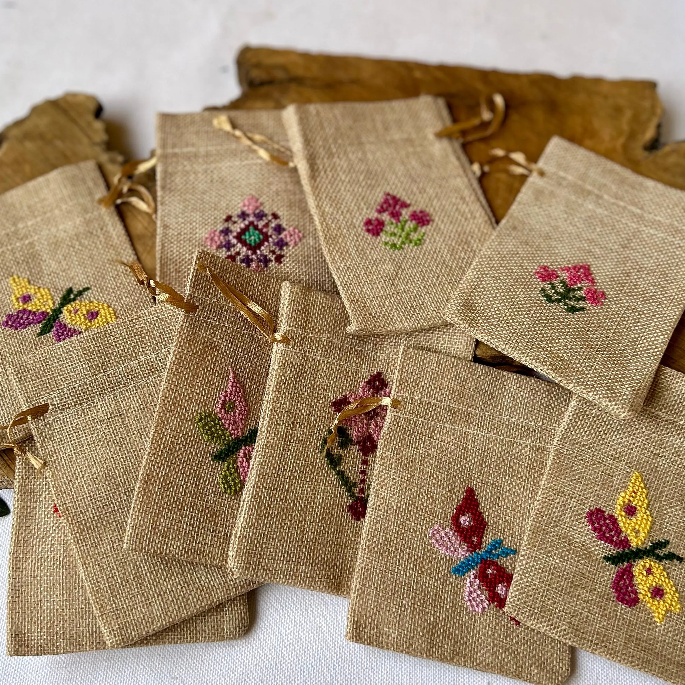 *New* Bundle of 10 Embroidered Gift Pouches from Palestine