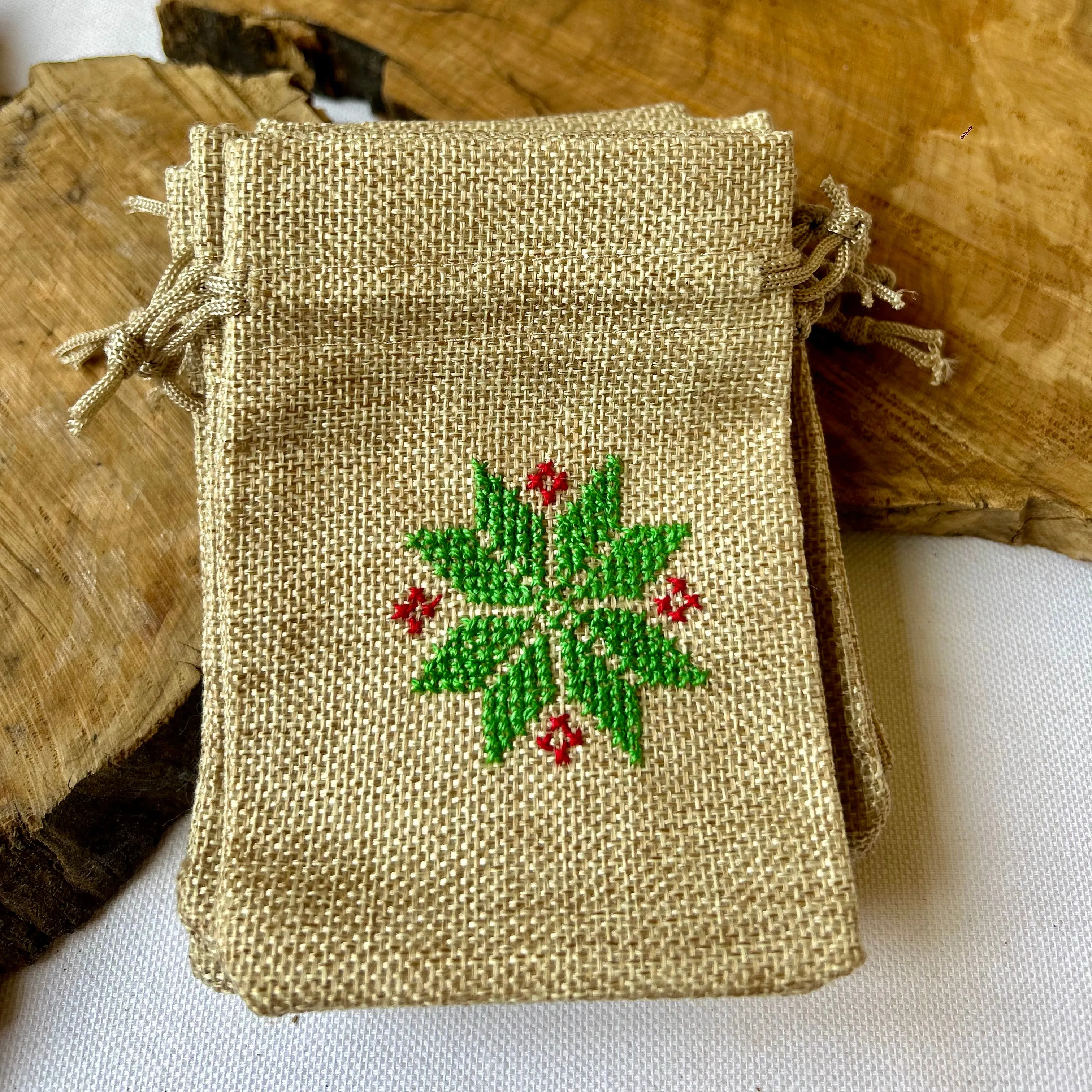 *New* Bundle of 10 Embroidered Gift Pouches from Palestine