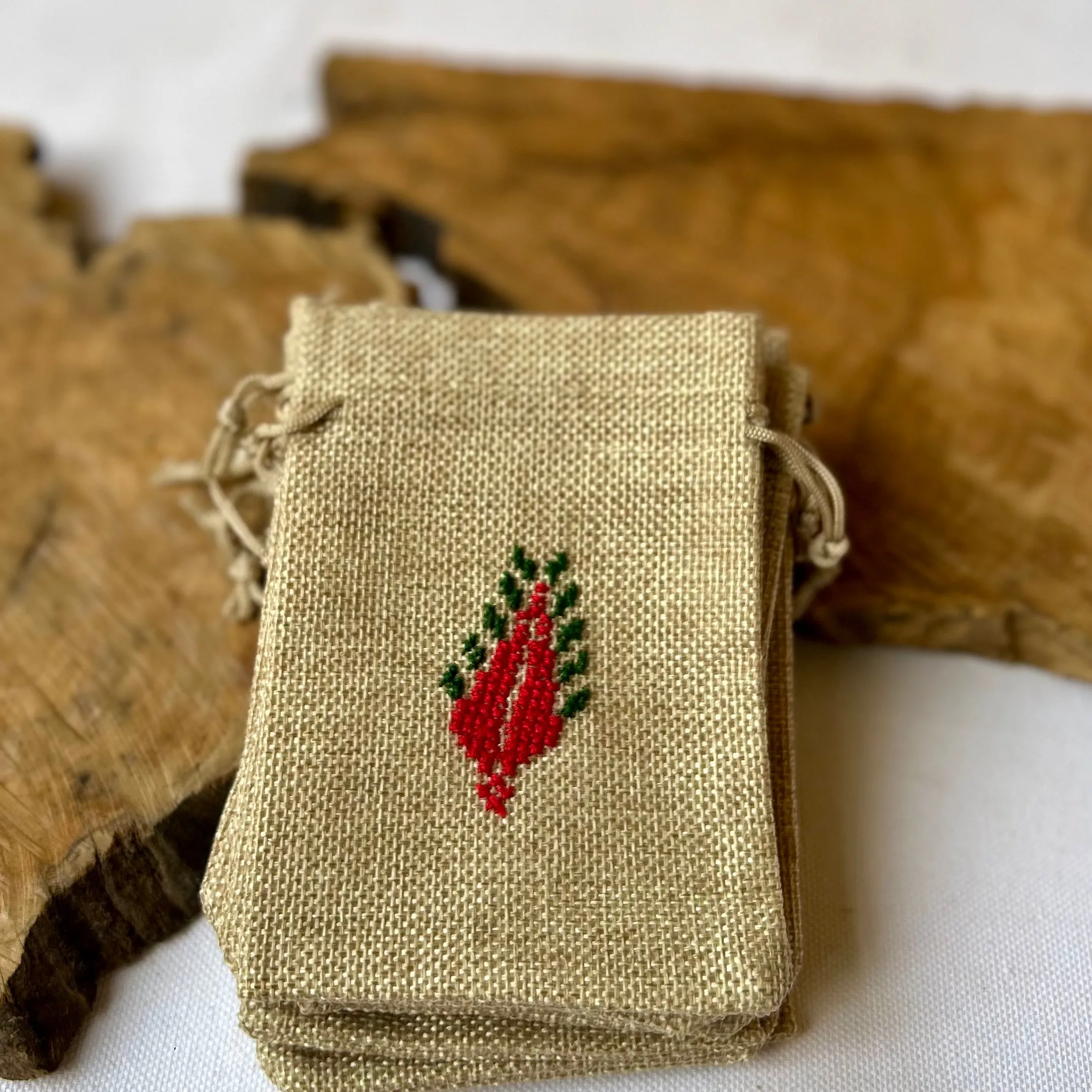 *New* Bundle of 10 Embroidered Gift Pouches from Palestine