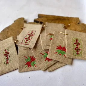 *New* Bundle of 10 Embroidered Gift Pouches from Palestine