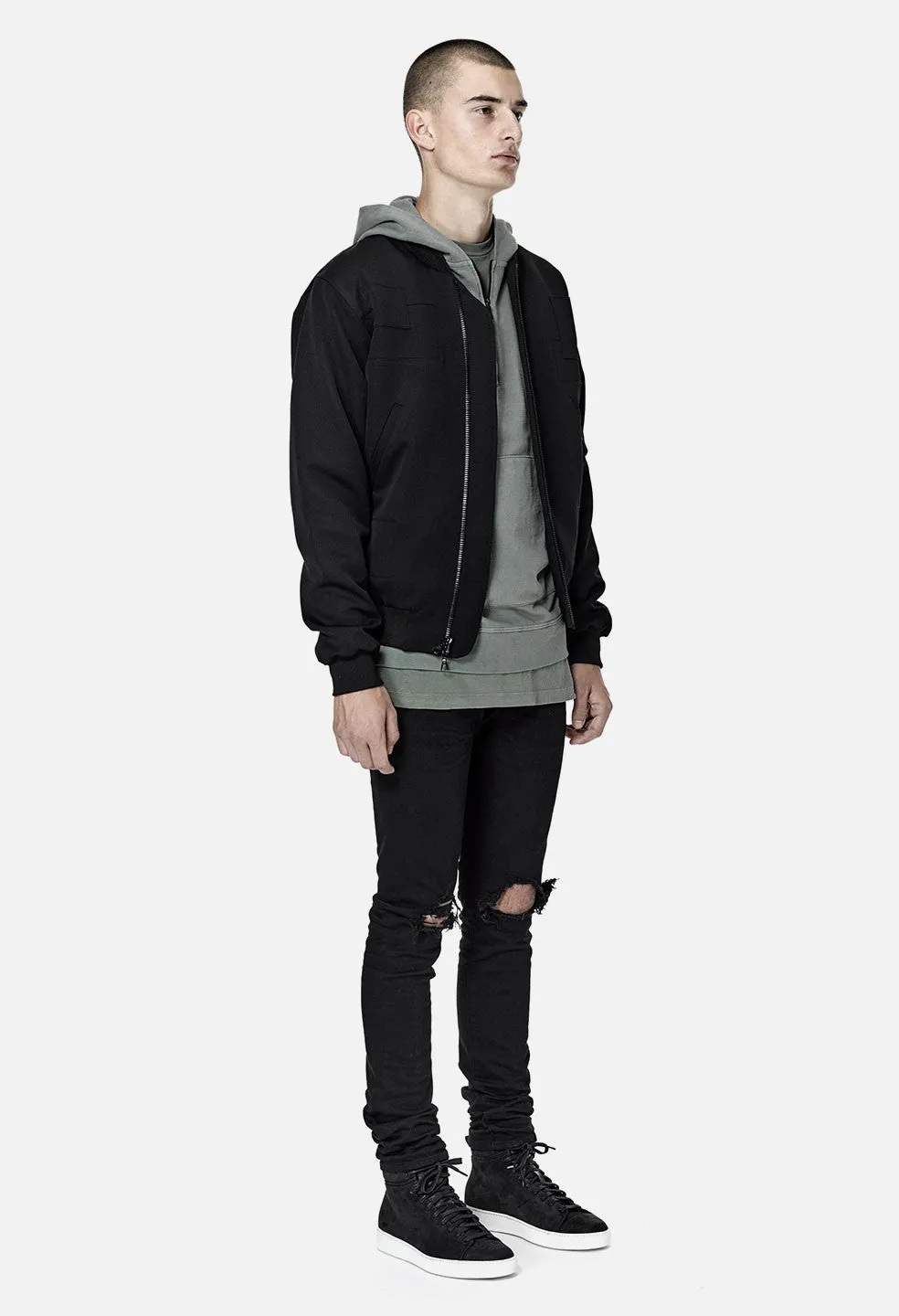 Paneled Flight Jacket / Pitch Black