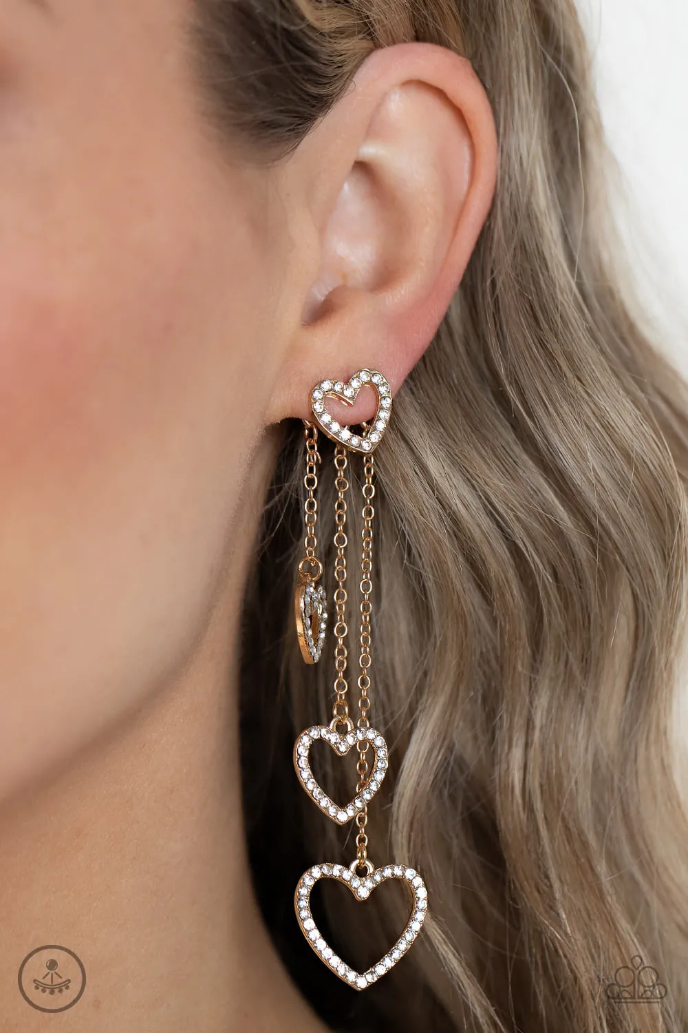 Paparazzi Falling in Love - Gold Earring