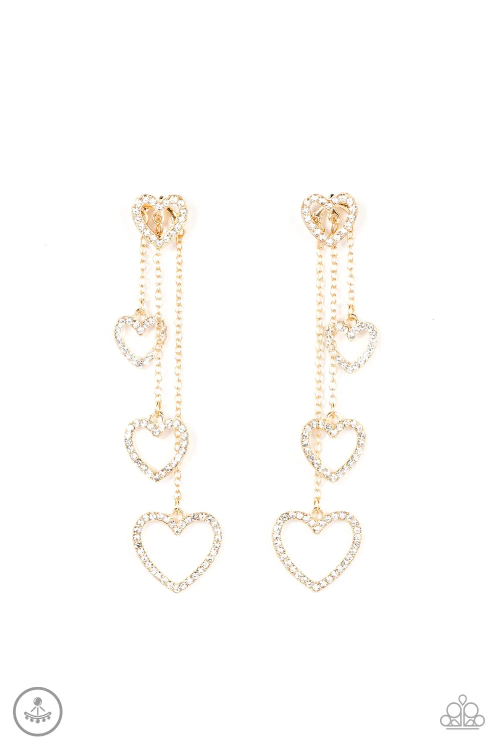 Paparazzi Falling in Love - Gold Earring