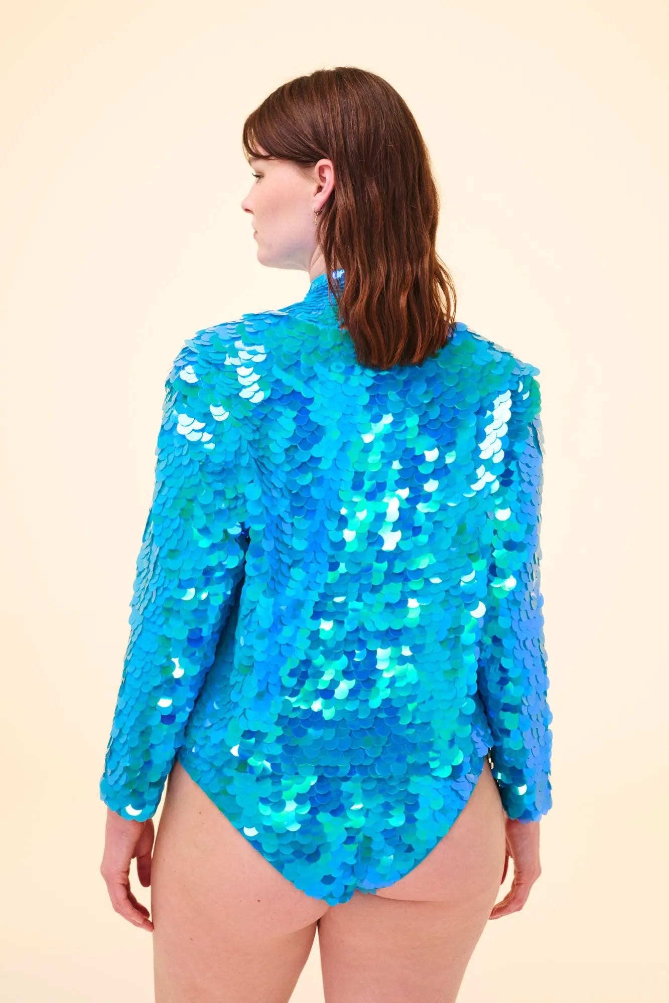 PENNY SEQUIN JACKET - SKY