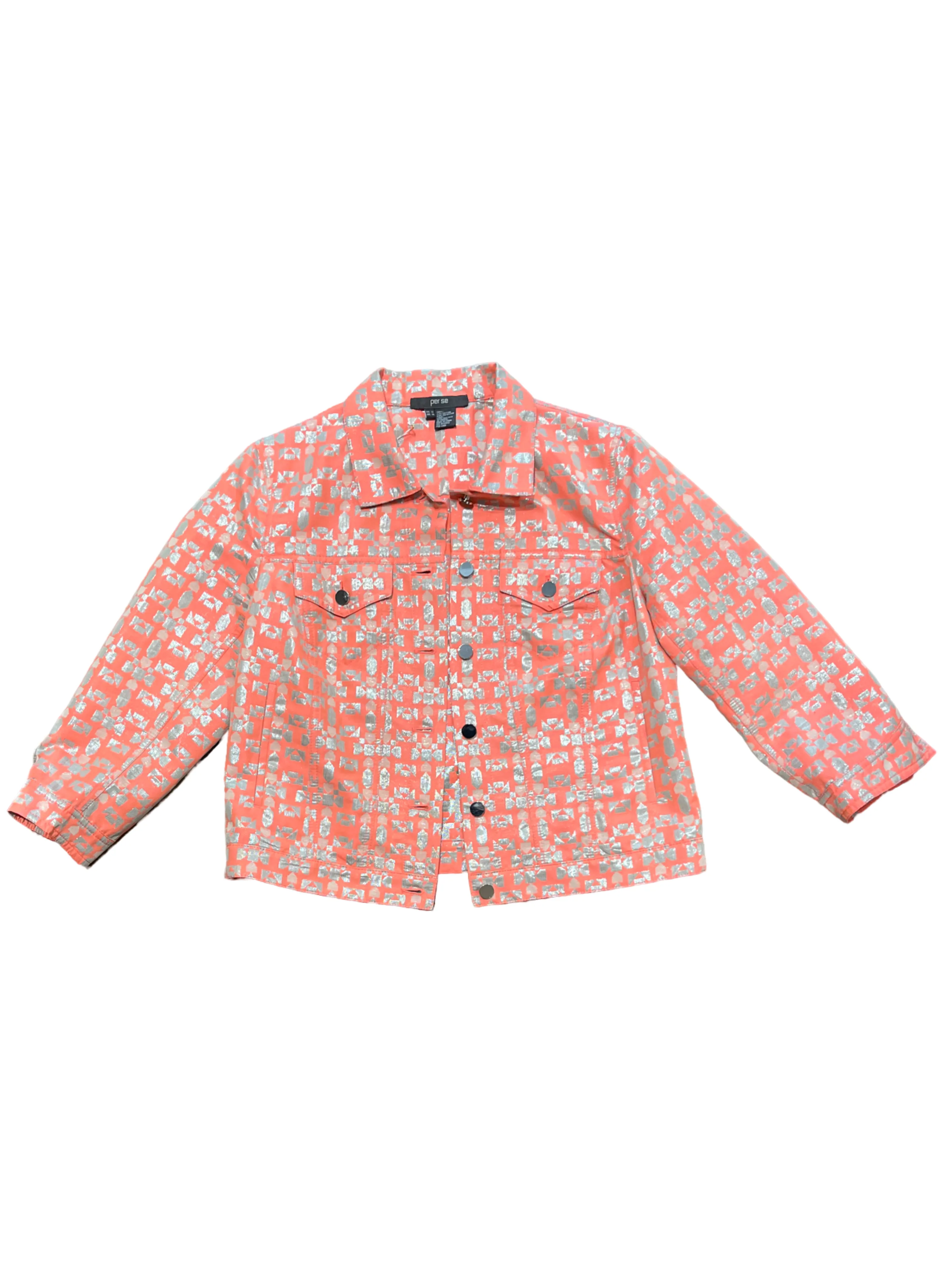 Perse Silver Jacquard Coral Jacket /12