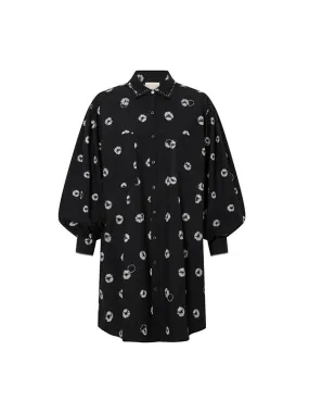 Pistis Shirtdress in Black/White