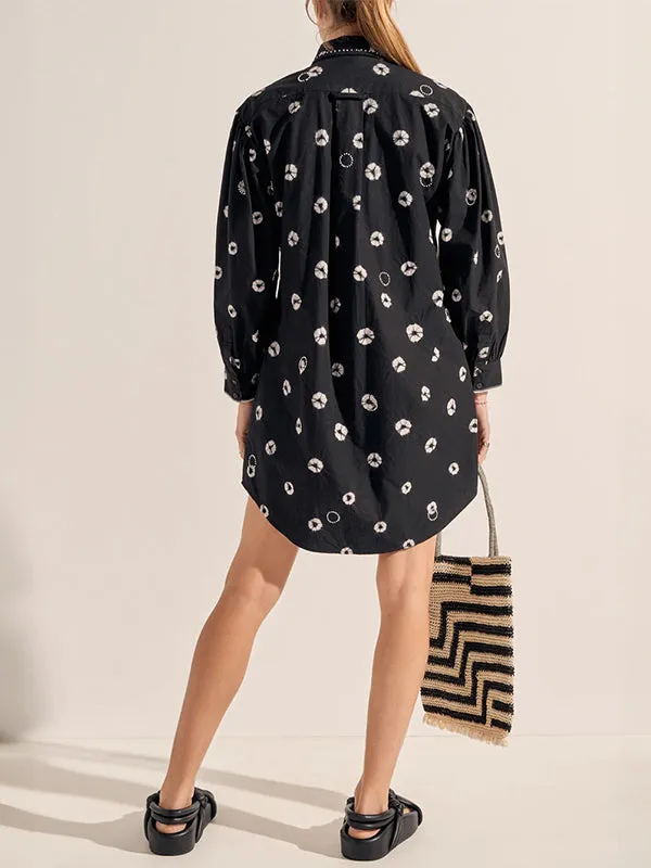 Pistis Shirtdress in Black/White