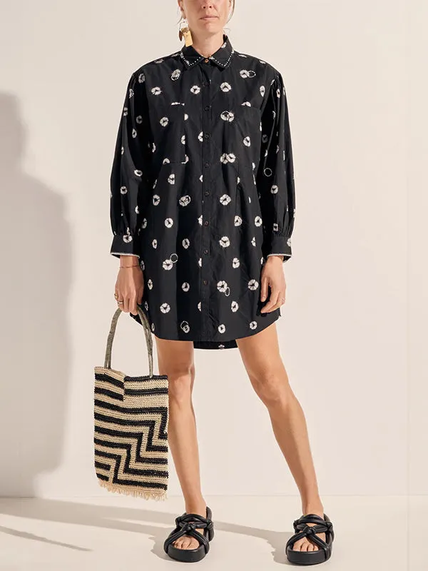 Pistis Shirtdress in Black/White