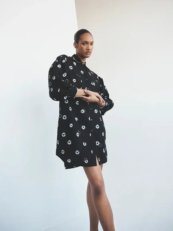 Pistis Shirtdress in Black/White