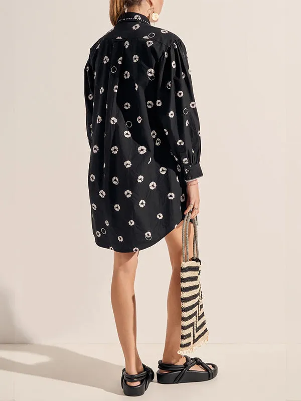 Pistis Shirtdress in Black/White