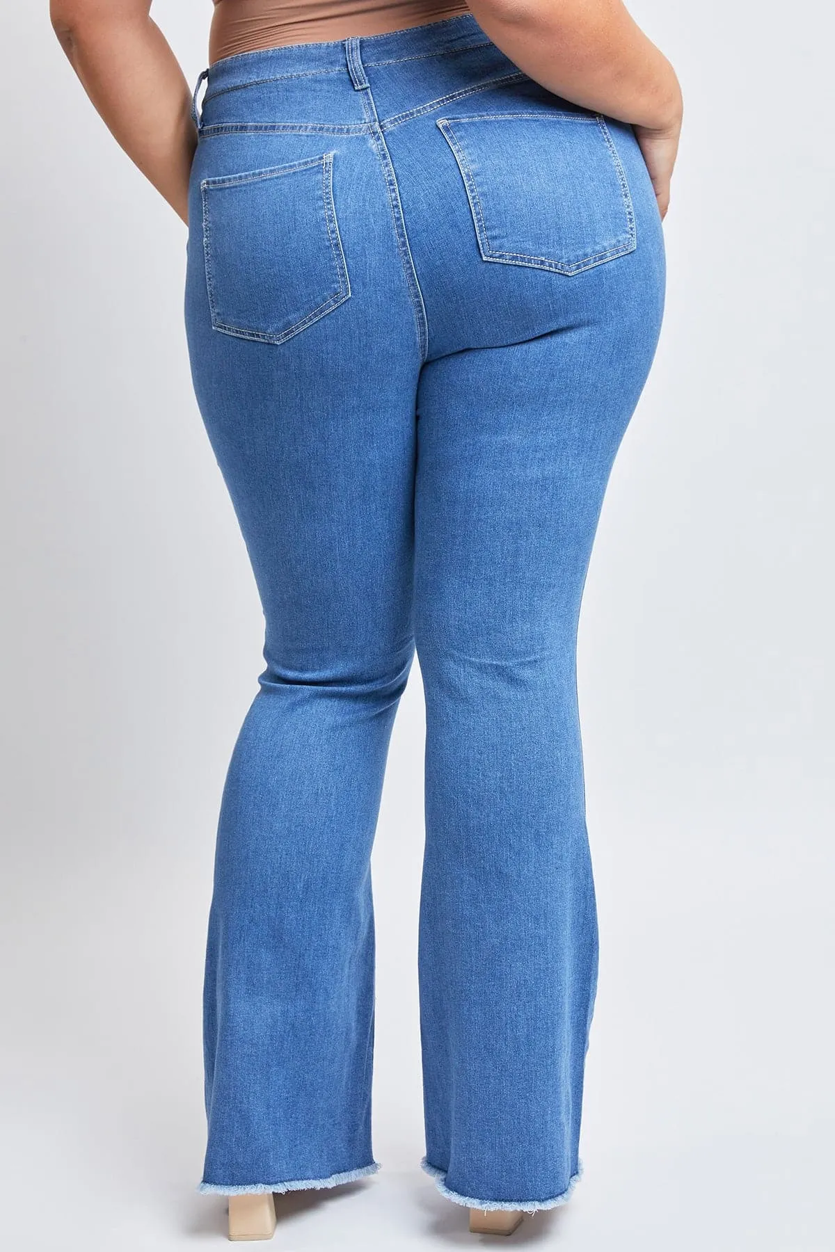 Plus Size Women's  Flare Jeans with Front Seam