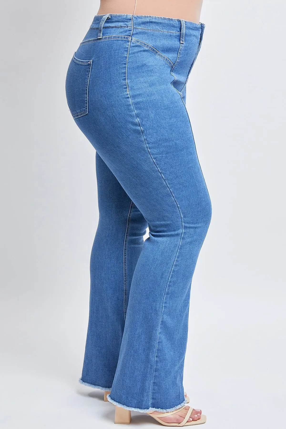 Plus Size Women's  Flare Jeans with Front Seam