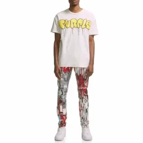 Purple Brand Glitch Flamestitch Digital Print Jean (Multi Aop) P001-MGFP223