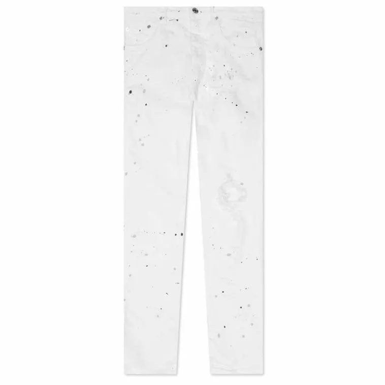 Purple Brand Paint Blowout Optic White Jean (White) P001-OWPB122