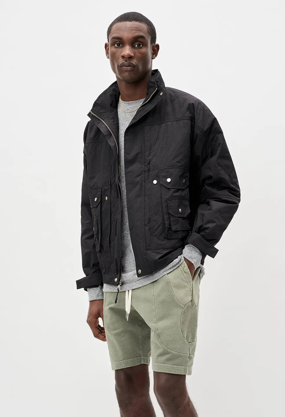 Quilted Nylon Hunting Jacket / Black