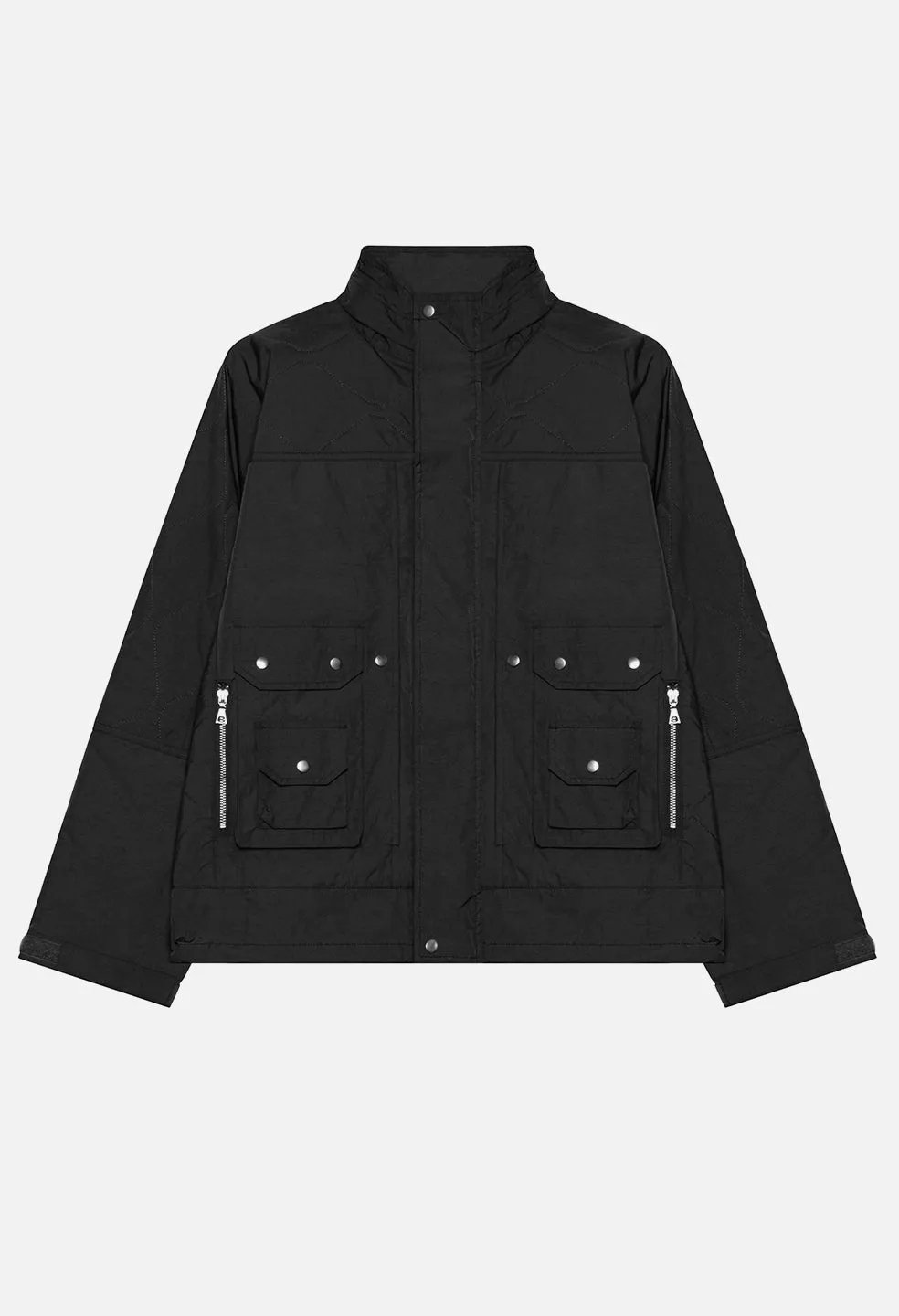 Quilted Nylon Hunting Jacket / Black