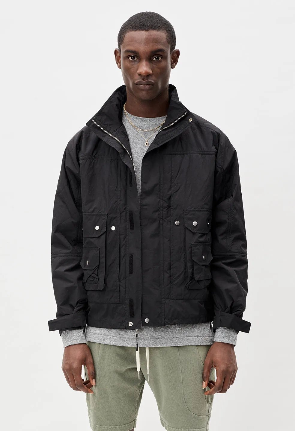 Quilted Nylon Hunting Jacket / Black