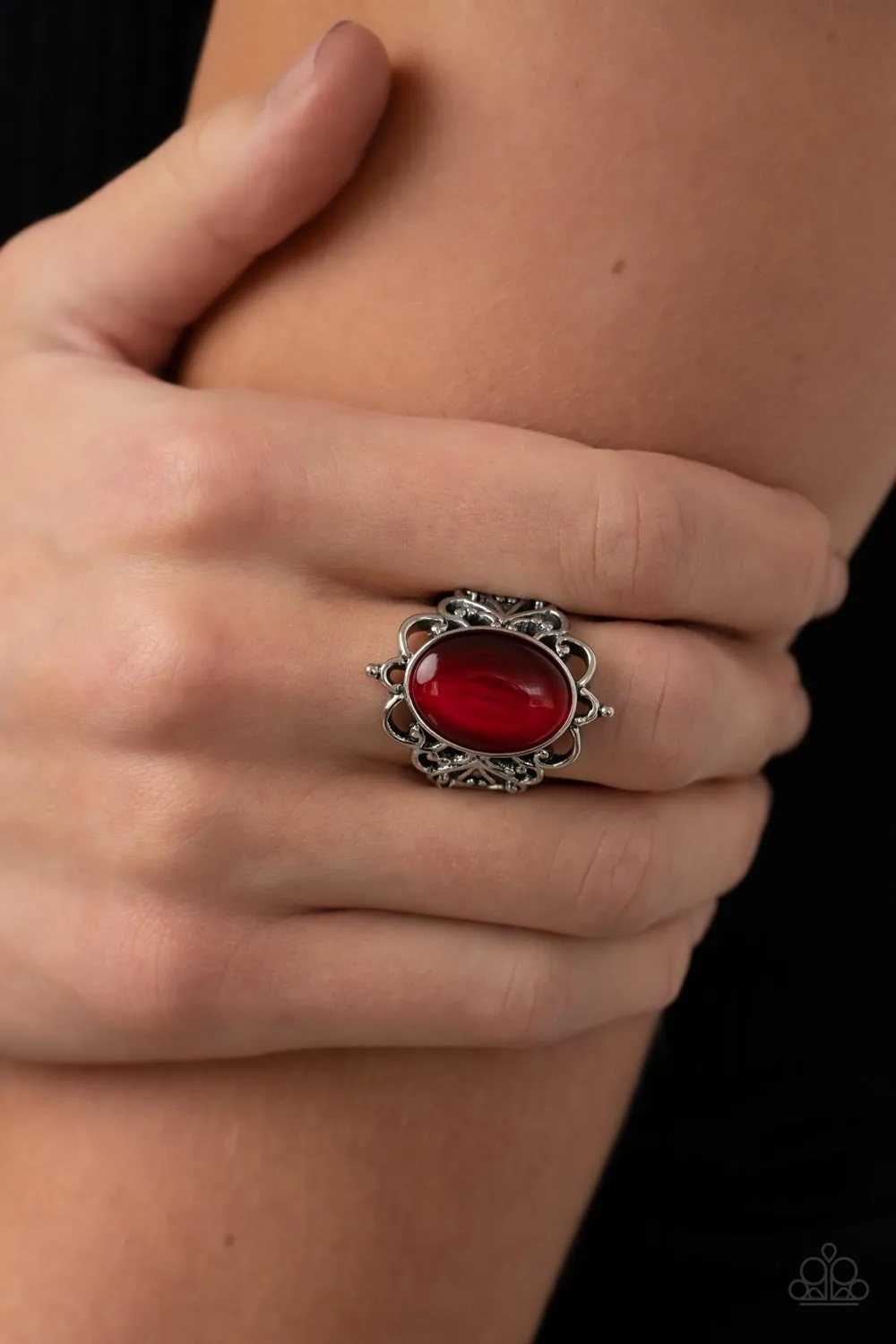 Radiantly Reminiscent - Red Paparazzi  Ring