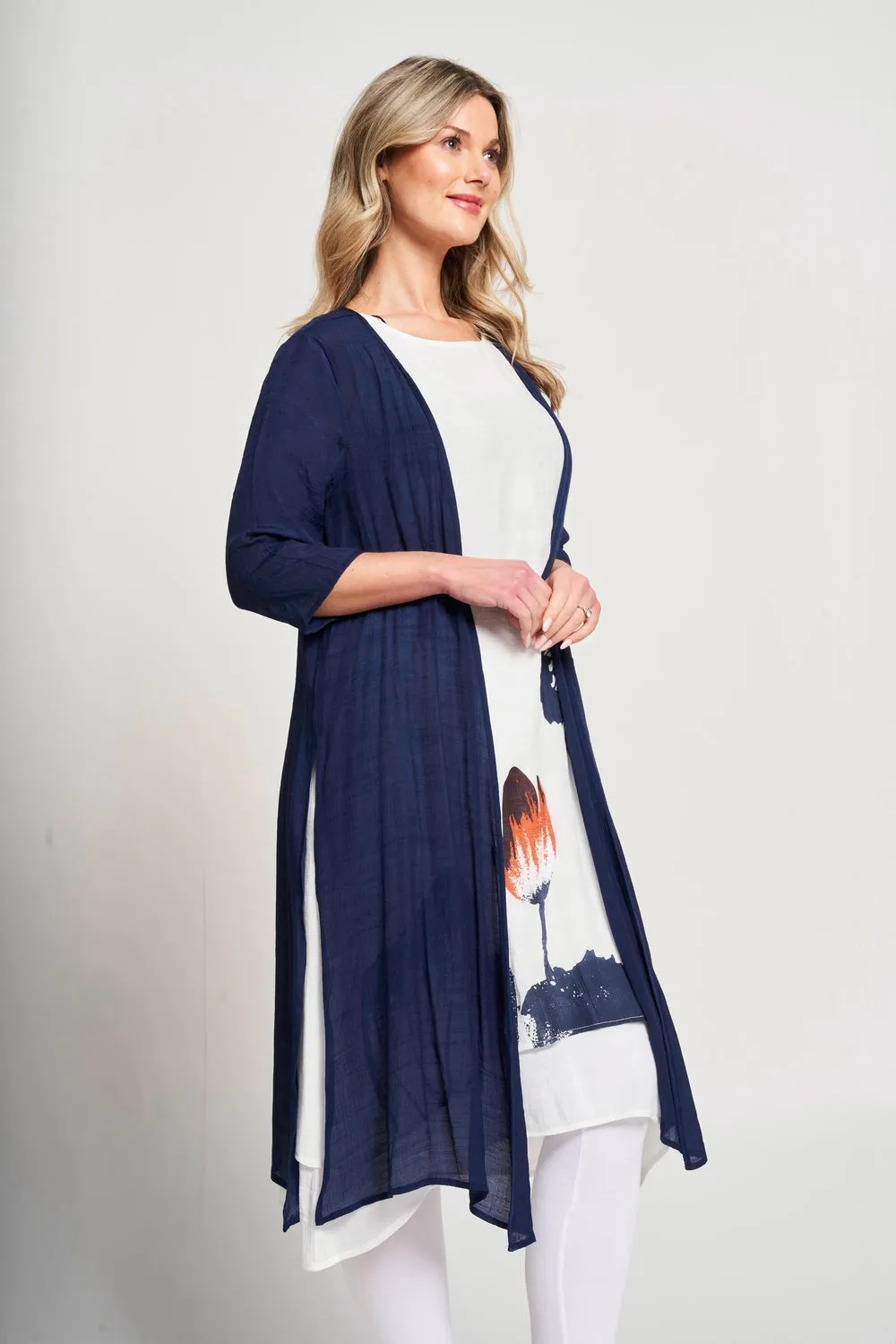 Saloos 2-in-1 Double Layered Dress with Waterfall Jacket