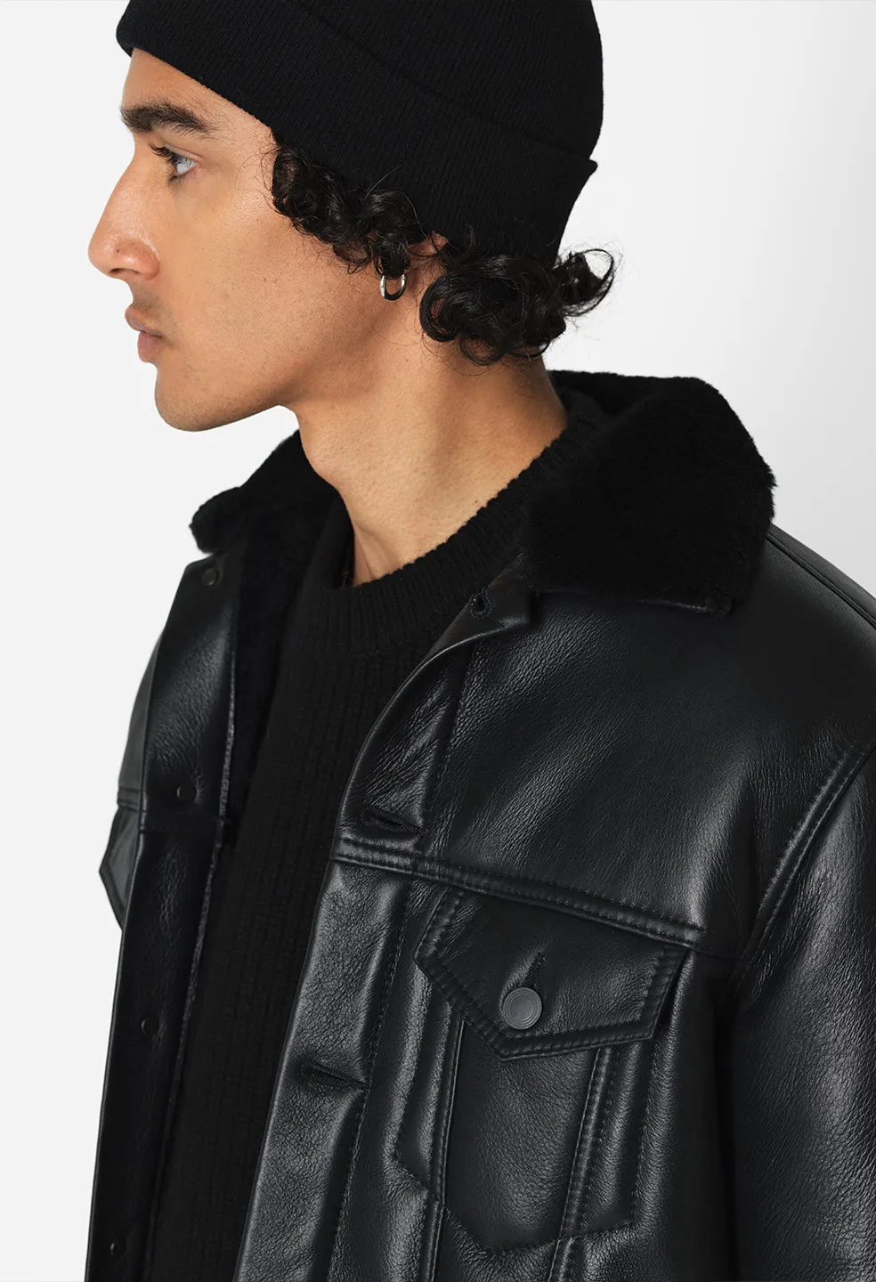 Shearling Thumper Jacket / Black