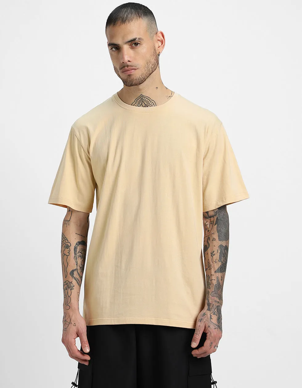 Swan White Solid Oversized Tshirt