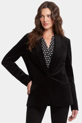 Velveteen Tuxedo Jacket | Black