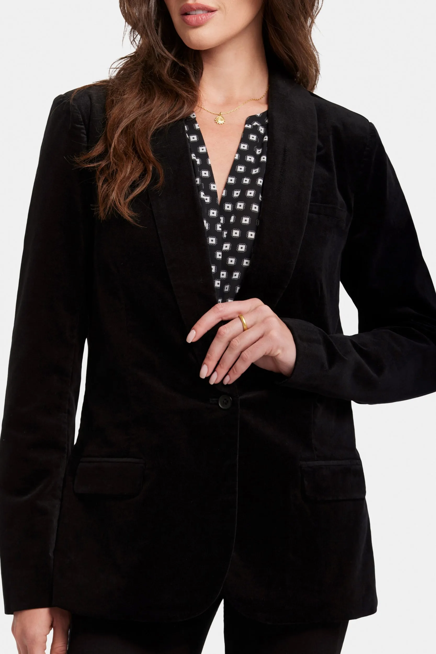 Velveteen Tuxedo Jacket | Black