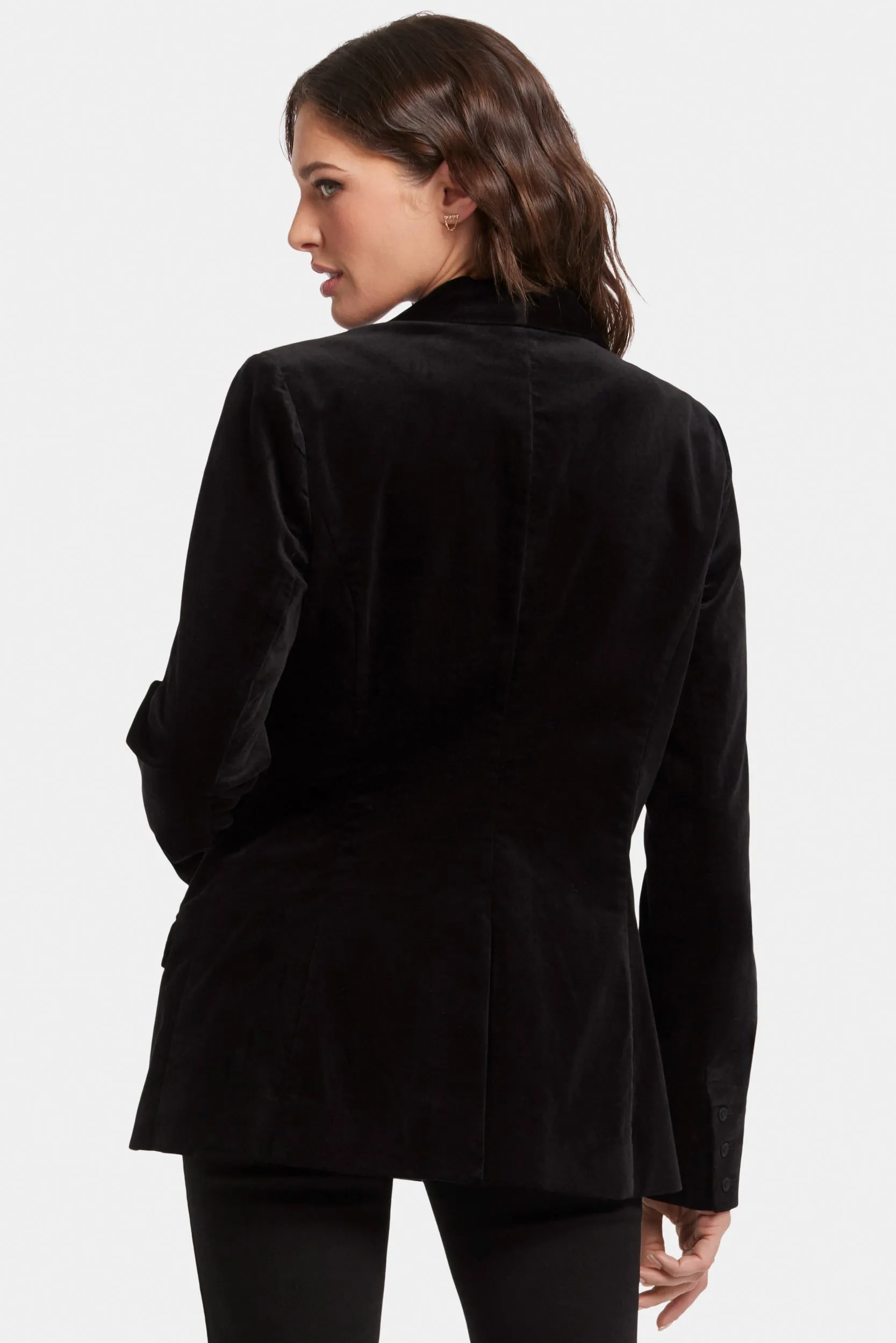 Velveteen Tuxedo Jacket | Black