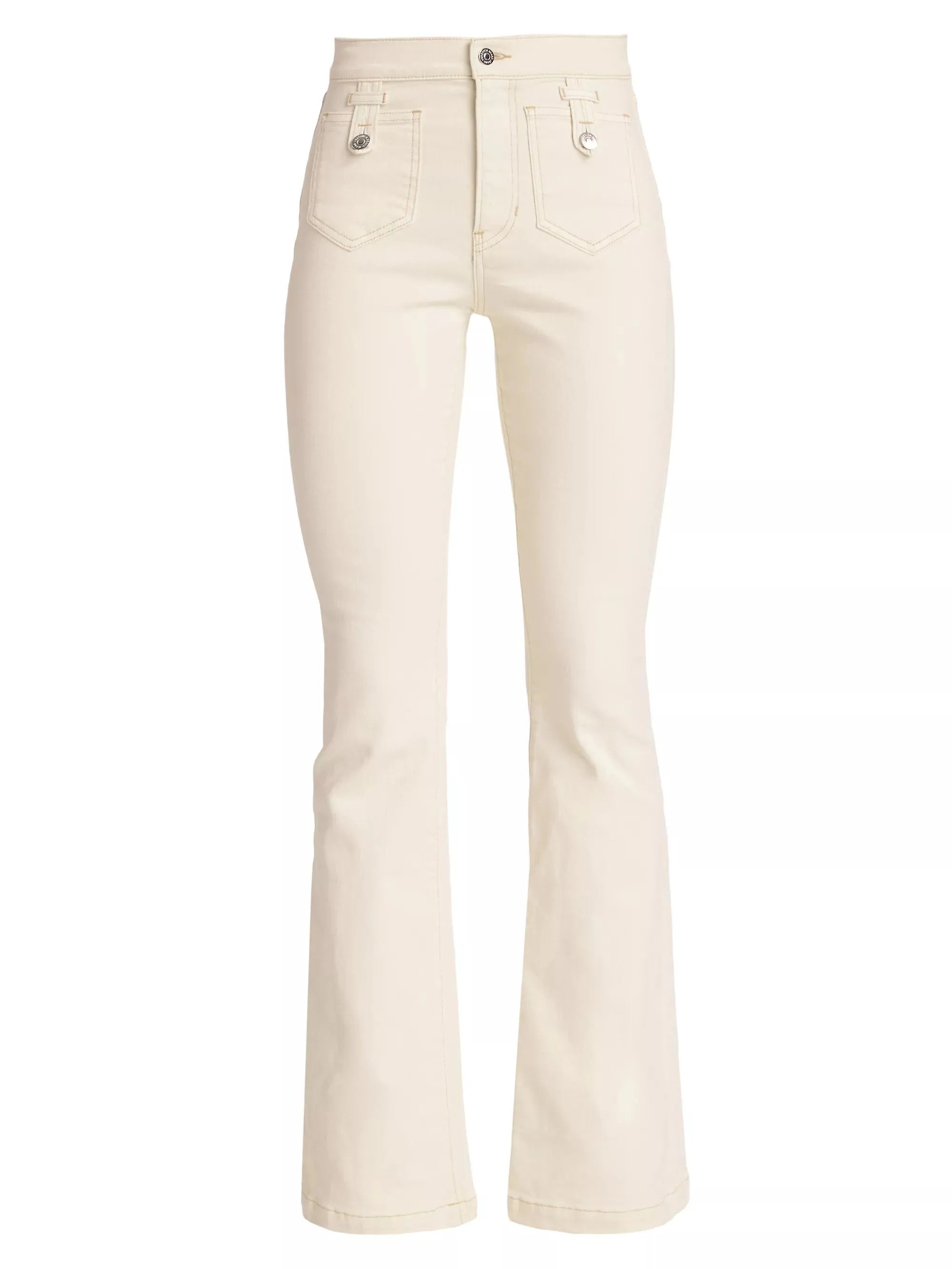 Veronica Beard - Beverly HR Skinny Flare w/Tab Jean - Ecru