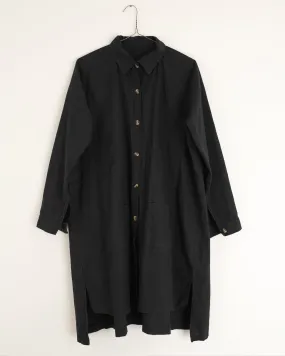 Vintage Charcoal Oversized Linen Shirt (S-L)