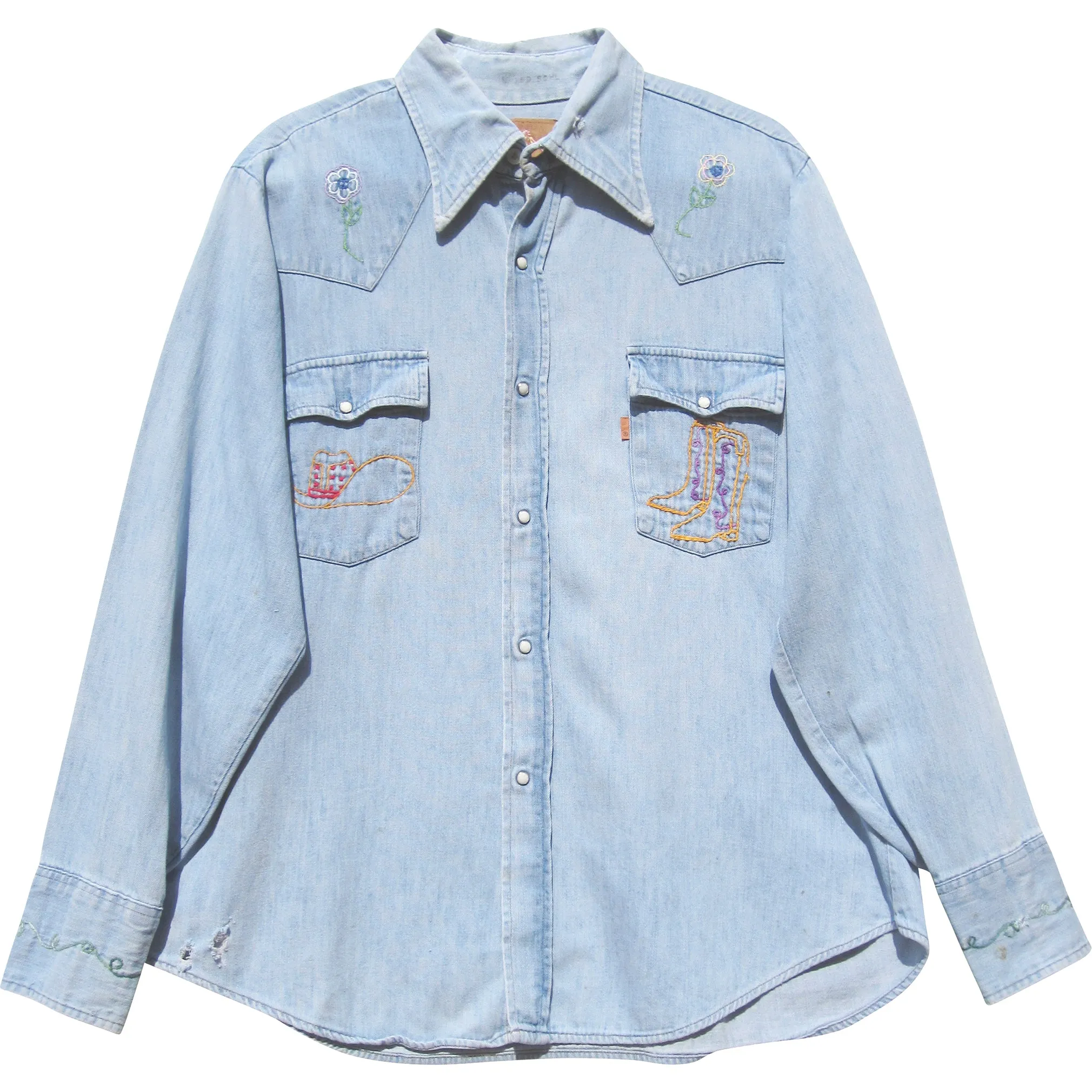 VINTAGE HAND EMBROIDERED LEVI'S DENIM SHIRT