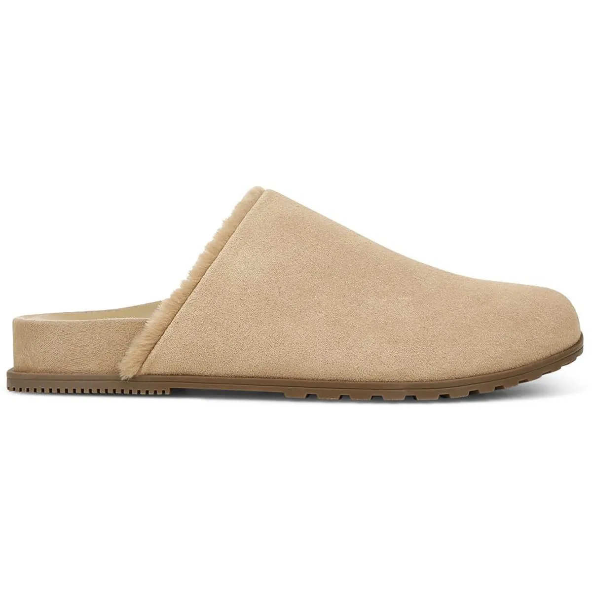 Vionic Womens Arlette Suede Faux Fur Lined Mules