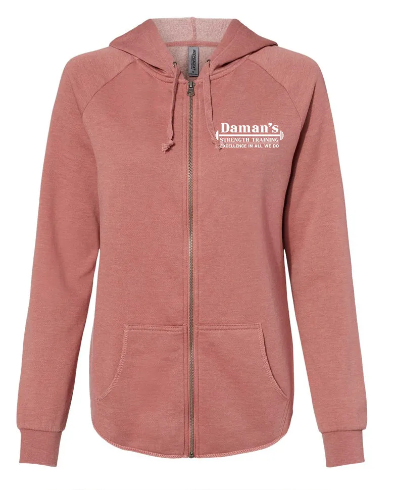 Womens Daman's Super Soft Zip Up