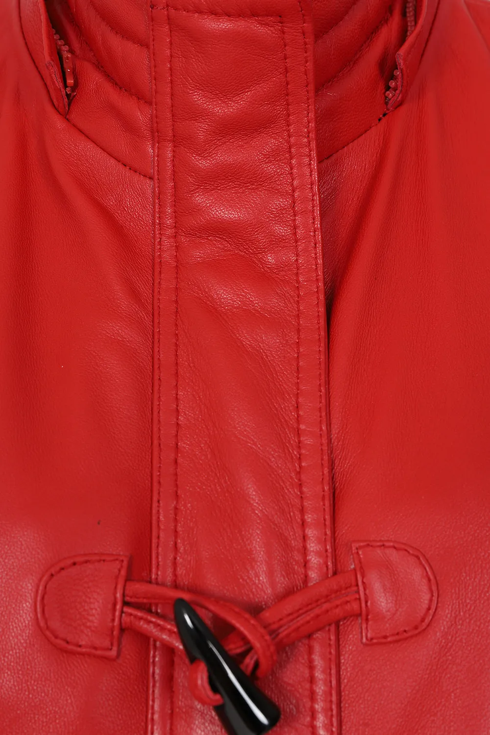 Women's Leather Jacket Red - AMY